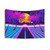Vibrant Retrowave Tapestry Wall Hanging