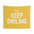 Keep Smiling Yellow Happiness Quote Tapestry