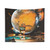 Surreal Space Tapestry featuring collage of planets, stars, and vintage elements