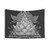 Grey Lotus Flower Geometric Design Tapestry