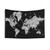 Black and Grey Watercolor World Map Tapestry
