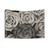Black and White Rose Bouquet Tapestry
