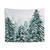 Hand Painted Snowy Pine Forest Tapestry