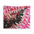 Infinite Red Tapestry with Creepy Teeth Design
