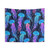 Luminescent Jellyfish Tapestry with Navy Blue Ombre Background