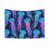 Luminescent Jellyfish Tapestry with Navy Blue Ombre Background