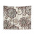 Floral Boho Tapestry with Wood Texture
