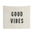 Distressed Ink Good Vibes Tapestry in Black on Off-White
