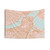 Pink Boston Map Tapestry Wall Hanging