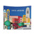 Ann Arbor, Michigan Skyline Illustration Tapestry