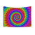 Psychedelic Rainbow Spiral Tapestry - Vibrant Fractal Wall Art