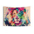 Lion Watercolor Splash Portrait Tapestry