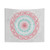 Teal and Coral Glow Medallion Tapestry Wall Art