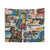 Manhattan World Tapestry - Abstract Pop Art Wall Hanging