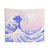 Pastel Aesthetic Japanese Tapestry Featuring the Great Wave