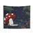 Whimsical Mushroom Man Rainy Days Tapestry