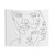 Minimalist Portrait Tapestry - Black Woman Line Drawing