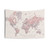 Feminine World Map Tapestry - Kaia Dusty Pink & Grey Wall Art
