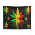 Rasta Leaf Tapestry with Dripping Paint Art