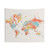Colorful Watercolor World Map Tapestry