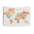 Colorful Watercolor World Map Tapestry