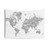 Grayscale Watercolor World Map Tapestry