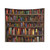 Vintage Bookshelves Library Tapestry for Book Lovers