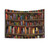 Vintage Bookshelves Library Tapestry for Book Lovers