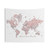 Detailed World Map Tapestry in Dusty Pink and Grey