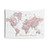 Detailed World Map Tapestry in Dusty Pink and Grey