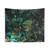 Luxurious malachite marble tapestry in gold and indigo
