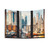 New York City Window Tapestry with Colorful Manhattan Skyline
