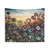 Stained Glass Evening Wildflowers Tapestry