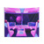 Synthwave Space Tapestry: Retro Sci-Fi Wall Decor