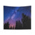 Cosmic Forest Tapestry with Starry Sky and Planets