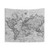 Black and White World Map (1801) Tapestry