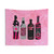 Hot Pink and Black Alcohol Bottles Tapestry