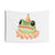 Whimsical clown frog tapestry with playful pastel colors