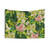 Green Summer Garden Tapestry with Botanical and Floral Motifs