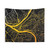 Pittsburgh Map Black and Yellow Tapestry Wall Decor