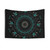 Buffalo Skull and Feathers Aqua Tapestry