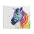Vibrant Rainbow Zebra Watercolor Tapestry