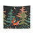 Evergreen Fox Tale Tapestry - Whimsical Animal Wall Art
