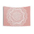 White Flower Mandala Boho Tapestry in Rose Gold