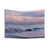 Pastel Moonrise Tapestry featuring a scenic beach landscape with a full moon reflection on the water