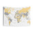 World Map Tapestry in Yellow and Grey