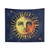Celestial Vintage Batik Tapestry with Sun and Sky Watercolor Design