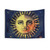 Celestial Vintage Batik Tapestry with Sun and Sky Watercolor Design