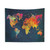 Typographic World Map Tapestry