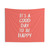 Inspirational coral pink tapestry with happy quotes